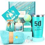 50th Birthday Gifts for Women, 50th and Fabulous Gifts, Unique 50th Birthday Gifts Ideas for Her, 50 Years Old Gifts Baskets, 50 50th Birthday Gifts for Mom Sister Friend Wife Coworker