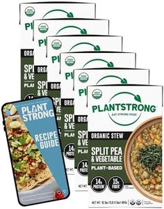 PLANTSTRONG Split Pea Vegetable Stew, USDA Organic, Non-GMO, Plant-Based Vegan, Gluten-Free, Oil-Free, Lightly Salted, Ready to Heat & Serve, 6-Pack (16.9 oz Each) + Recipe Guide