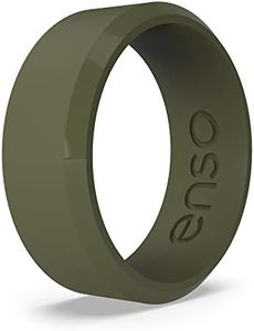 Enso Rings Bevel Classic Silicone Wedding Ring – Hypoallergenic Unisex Wedding Band – Comfortable Band for Active Lifestyle – 8mm Wide, 2.16mm Thick Pine Size: 11