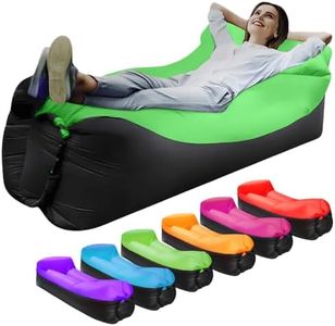 LONGJIN Inflatable Lounger Air Sofa Hammock, Inflatable Couch for Camping, Perfect for Beach Chair Waterproof Anti-Air Leaking Pouch Couch Air Chair for Outdoor, Beach, Hiking (Green)