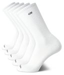 Calvin Klein Men's Athletic Socks - Cushion Crew Socks (5 Pairs), White, 7-12