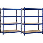 Yaheetech 2pcs Garage Storage Shelves 4-Tire Heavy Duty Shelving Units for Workshop/Home,320kg Per Shelf,112 x 60 x 150cm, Blue