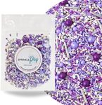 Perfectly Purple Sprinkle Mix| Made in USA By Sprinkle Pop| Monochromatic Mix Of Rich Purples| Purple White Sprinkles For Decorating Valentines Day Bridal Shower Birthday Cakes Cookies Cupcakes, 2oz