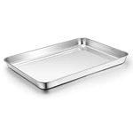 Herogo Baking Tray, Stainless Steel Baking Sheet Pans, 40.3x30.3x2.5 cm, Rectangle Oven Trays Set for Baking Cooking Roasting, Healthy & Non-Toxic, Mirror Polished, Dishwasher Safe