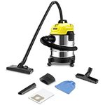 KARCHER Wd 1S Classic Kap-Multi-Purpose Vacuum Cleaner,Yellow,18 Liter,Cartridge