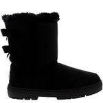 Holly Womens Twin Bow Tall Classic Waterproof Winter Rain Snow Boots - Black - 5-38 - AEA0234