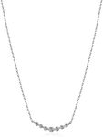 DINCEY Moissanite Necklace - 925 Sterling Silver, Rhodium Plated, 16-18" Diamond Necklace for Women - D Color, VVS1, Round Brilliant - Minimalist Dainty Crystal Jewelry for Girls, Sterling Silver, Moissanite