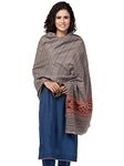 tweedle Soft and Warm Grey Kullu Design Woven Shawl/Stole Wrap for Women, Size-40x80