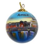 Art Studio Company | Blown Glass Christmas Ornament | Rome Skyline | Hand Painted Inside | Original Art | Includes Gift Box