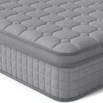 Vesgantti 12 Inch Multilayer Hybrid Queen Mattress - Multiple Sizes & Styles Available, Ergonomic Design with Breathable Foam and Pocket Spring/Medium Firm Feel/Grey