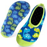 Kids Swim Water Shoes for Boys Toddlers Baby Aqua Socks for Kids Quick Dry Pool Beach Barefoot Children（Dinosaurs Blue 16/17