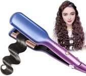 Frafuo Wave Curling Iron-25mm 3 Barrels Wave Hair Curler-5 Temperature Adjustable Temperature Ceramic Crimper Hair Curling Iron for Short/Medium/Long Hair, Hair Curling Wand Gradient Blue-Purple