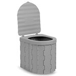 Ndola Portable Toilet for Adults Camping,Portable Travel Toilet with Lid,Foldable Portable Emergency Potty for Car/Outdoor Camp (Grey)