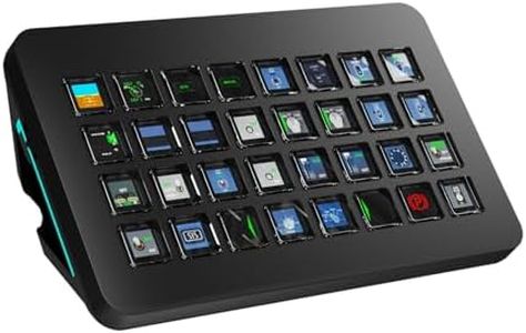 TreasLin/VSDinside XL Streaming Deck & Macro Keypad – 32 Customizable Keys with Scroll Wheels + RGB Light, Programmable Shortcut Keyboard for Gamers Creators Work on OBS Twitch Zoom Teams PS Excel