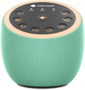 Hotmoon Sound Machine for Sleep, Cocoon 2 White Noise Sound Machine with 40 Non-Looping Sounds, Dual-Speaker & Timer, 8 Night Light, Pink Brown Green Noise for Sleeping Adults, Office Privacy, Plug-in