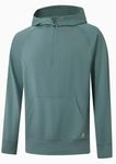 M MAELREG Mens Hoodies Heather Hooded Sweatshirt Performance Athletic Golf Hoodies For Men Quarter Zip Pullover