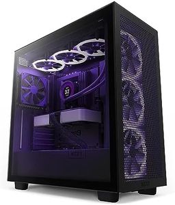 NZXT H7 Flow - CM-H71FB-01 - ATX Mid Tower PC Gaming Case - Front I/O USB Type-C Port - Quick-Release Tempered Glass Side Panel - Vertical GPU Mount - Integrated RGB Lighting - Black