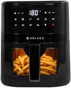 SOLARA Air Fryer For Home 4.5L with See Through Window, 10 Preset menus, 360° High Speed Air Circulation for Fry, Grill, Roast & Bake,Uses upto 90% less fat, 1500 Watts, Digital Touch Control, Black