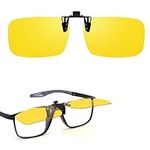 IGNAEF Clip On Night Nision Glasses for Driving Over Prescription Glasses Flip Up Anti Glare Nighttime Glasses CIF309