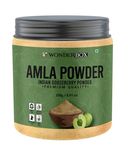 WonderBox 100% Pure & Natural Amla Powder (250 grams) for Eating & Drinking, Indian Gooseberry Fruit for Healthy Hair Growth & Skin Care, No Preservatives