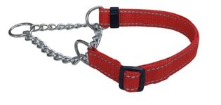 Petlicious & More® (Size - Medium, Thickness - 1" Inch) Martingale Collar Reflective Choke Collar for Small Dogs (Adjustable 16-24" Inch Neck Size, Color Red)