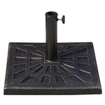 Outsunny 15kg Resin Durable Patterned Colophony Garden Patio Square Umbrella Stand Base Stand Bronze