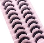 Bombay Vanity 3D Faux Mink Natural Eyelashes Pack of 10 False Eyelash, Eye Makeup Lash Posh 10 Pairs Lashes 10-16mm, pack of 10 Pair Artificial Eye Lashes (Butterfly Eye Lash)