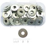 Jaset Innovations Hardware Plain Flat Washers – # 6x20 – 6mm Inner Diameter, 20mm Outer Diameter – White Zinc Plated – 200 Pieces