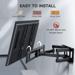 PERLESMITH TV Wall Bracket – Swivel Tilt Mount for 26-70” Flat & Curved TVs, VESA 400x400mm