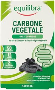 equilibra Integratori Alimentari, Carbone Vegetale, Integratore a Base di Carbone Vegetale, Contribuisce alla Riduzione dell’Eccessiva Flatulenza Postprandiale, 50 Compresse