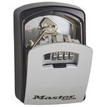 MASTER LOCK Extra Large Key Safe Wall Mounted, XL 106 x 146 x 53 mm, Outdoor, Mounting Kit, for Home Office Industries Vehicles, Black & Silver