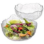 Navaris Glass Salad Bowl Set - Decorative 2-Piece Dish Set (Large, Extra Large) - Perfect for Desserts, Fruit, Punch, and Trifle - Mixing & Serving Bowls for Hot & Cold Food