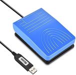 [Upgraded] iKKEGOL USB Foot Pedal Switch Video Game PC Hands Free Footswitch One Key Control Program Computer Mouse Keyboard HID with 2M Cable Blue