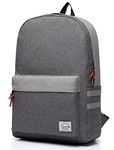 Laptop Backpack, Water Resistant High School Backpack in Gray by Vaschy fits up to 15 Inch Laptop