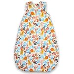 TuddyBuddy Baby Cotton Wearable Quilted Sleeping Bag Blanket 1.5 Tog with 2 Way Zipper Closure | Ideal for Babies & Kids Hypoallergenic Fabrics | (Lions & Leaves Floral, 6-18 Months)