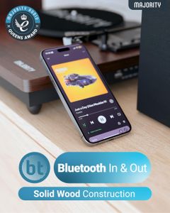 Moto Plus Bluetooth Record Player – Wireless Turntable with Speakers