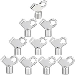 Gisafai 10 Pcs Radiator Bleeding Air Valve Key Metal Radiator Valve Keys Zinc Alloy Gas Valve Key Radiator Bleed Keys for Home Radiator Air Valve Hot Water Flush Plumbing Tool Replacement, Silver