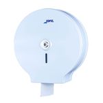 Jofel - Large Industrial Toilet Roll Holder, Roll Paper Dispenser up to 400m, max. 260mm Diameter, Mandrel from 18 to 55mm, White Laminated Steel Case, Classic AE13300