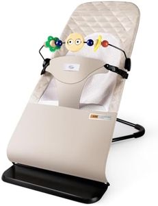 Baby Bouncer, Bouncer Seat for Babies 0-12 Months,Ergonomic Baby Seat Breathable and Comfortable Cushion with Three-Speed Height Adjustment, Infant Rockers Portable Folding and Detachable