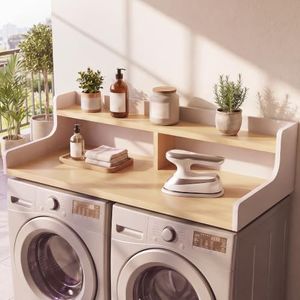 OMCMUU 2-Tier Washer Dryer Countertop Topper, Natural