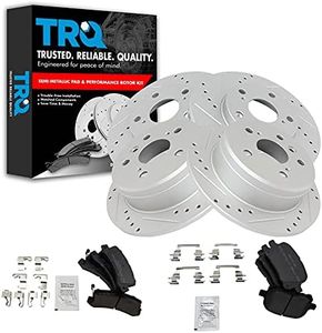TRQ Front and Rear Performance Brake Pad & Rotor Kit Brake Pads Brake Rotors Set Semi-Metallic Compatible with 1997-1999 Lexus ES300 Toyota Camry 1999 Solara