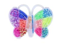 Miss Royale Just Flowers Loom Rubber Band Kit for DIY Crafts, 8 Colored Loom Band Set with Butterfly Design Case, (Pack of 1)