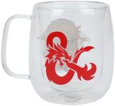 Bioworld Dungeons & Dragons Ampersand & Red Dragon Double Wall Glass Mug - 11oz