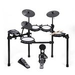 LyxJam 8-Piece Electronic Drum Kit, Professional Drum Set with Real Mesh Fabric, 448 Preloaded Sounds, 70 Songs, 15-Song Recording Capacity, Choke,Rim,Edge Capability & Kick Pad, Drum Sticks Included