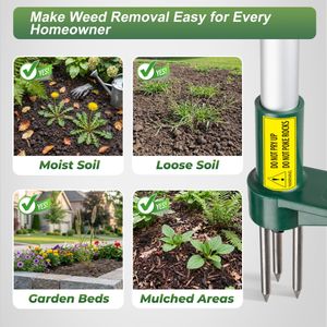 Walensee Stand Up Weed Puller – Long Handle Garden Tool with 3 Claws