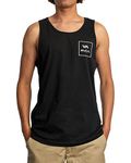 RVCA Men's Graphic Sleeveless Tank Top Shirt, Va ATW Fill/Black, Medium