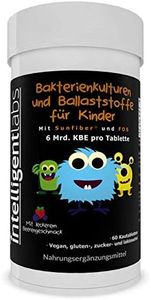 6 Milliarden KBE Probiotika für Kinder mit Präbiotika, Sunfiber und Fos, für 10x mehr Wirksamkeit. Eine Kapsel am Tag, großartiger Geschmack, Probiotika zum Kauen, 2 Monate Vorrat pro Dose