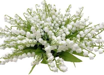 LebriTamFa Artificial Lily of The Valley Flowers Arrangement Bundle for Wedding Bouquet Home Decor Garden Decoration White Wedding Artificial Flowers (White, 6)