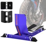 GRAND PITSTOP Motorcycle & Powersports Maintainence Stand Wheel Chock for Crusier, Sports, Dirt Bikes, Heavy Duty Motorcycle Stand for Trailer Adjustable, Detachable, Wheel Chock Tire size 13" to 26"