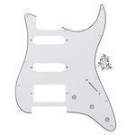 IKN 3Ply White 11 hole Strat HSS Pickguard Scratch Plate with Screws for American/Mexican Made Standard Strat Modern Style Guitar Replacement